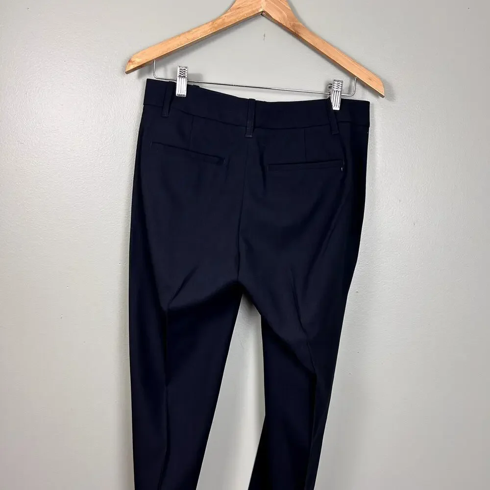 Vince Cuffed Coin Pocket Trousers Navy Blue Wool Straight Leg Work Pants size 4 - Picture 8 of 8